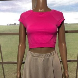 2-Piece Skirt Set; Pink top & Beige Skirt